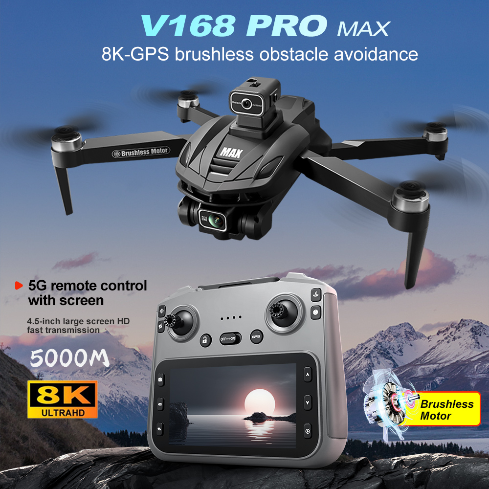 V168 PRO Max GPS Drone 8K Prof - Drone Racing Camera ulasan dan harga