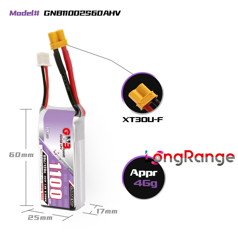 GNB Drone balap panjang, suku  - Drone Racing Battery ulasan dan harga