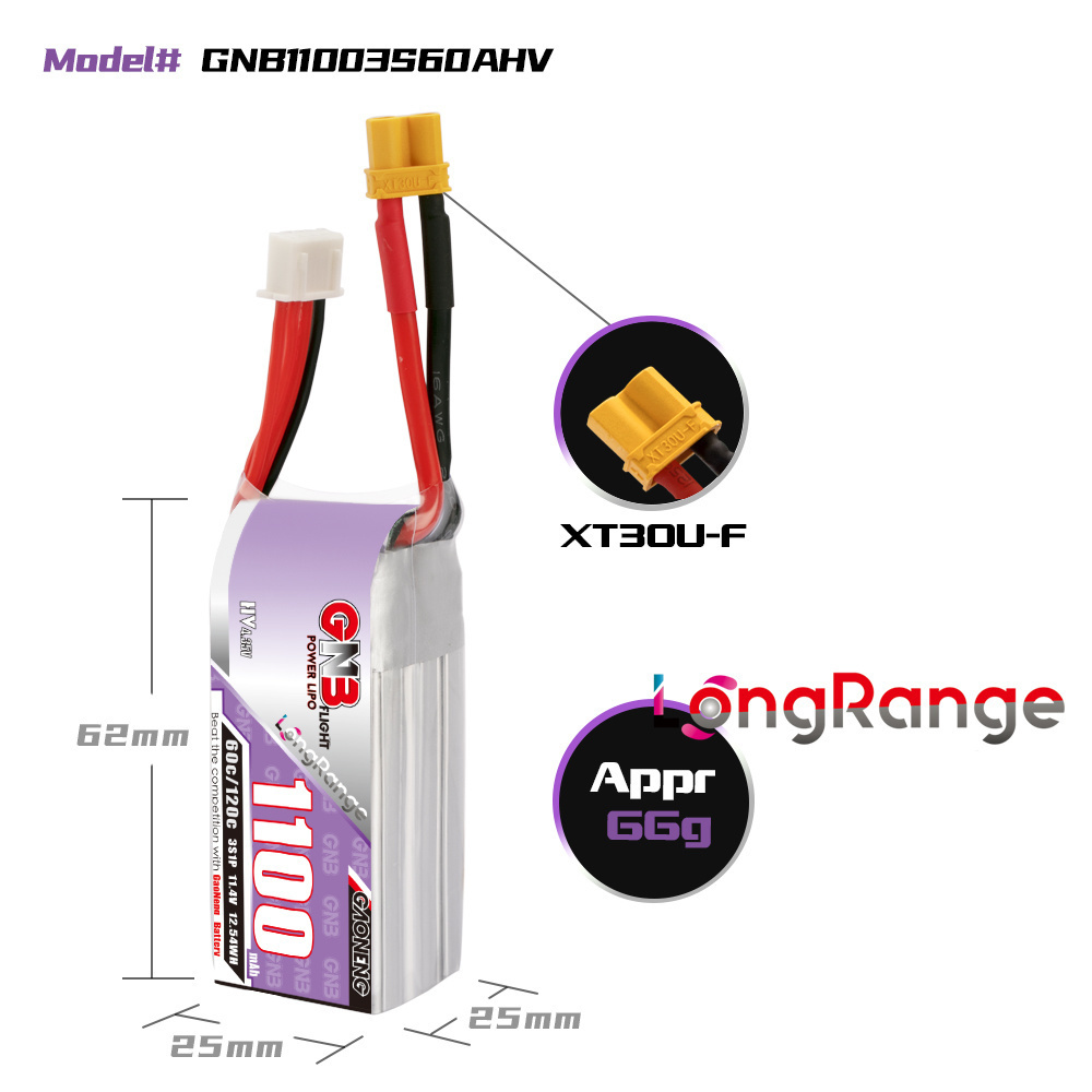 GNB Drone balap panjang, suku  - Drone Racing Battery ulasan dan harga